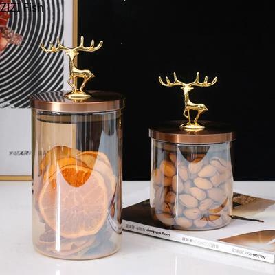 Piccolo Cervo Barattolo Sigillato in Vetro Stile Moderno Grado Alimentare Domestico Barattolo per Tè Cucina Barattolo Contenitore per Caramelle Tè Condimenti Scatola Contenitore
