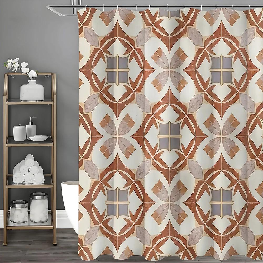 

Abstract Pattern Shower Curtain, Bathroom Decorative Shower Curtain, Waterproof Shower Curtain With Hooks W60H190(CM)-1 Pcs