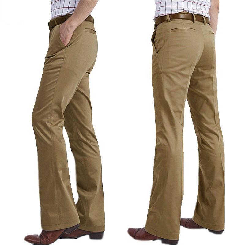 Herren Schlaghosen Vintage Schlaghosen Flare Formelle Anzugshosen Weites Bein Unten Schlank