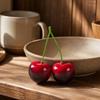 Faux Cherry with Green Vivid Foam Decoration True for Tabletop Arrangements, Photo Studios,