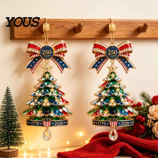 Decorative Ornaments for Fireplaces 250th Anniversary Christmas Tree Ornament, 2D Acrylic Decor, Lightweight 1776-2026 Patriotic Commemorative Hanging