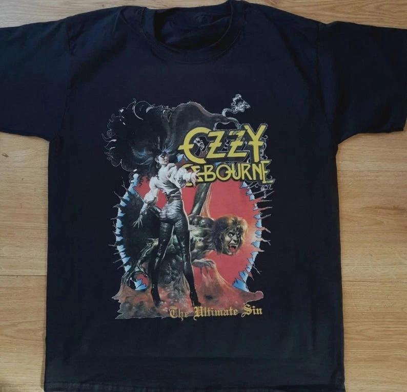 Винтажная футболка с графикой Оззи Осборна The Ultimate Sin World Tour 1986, двусторонняя L