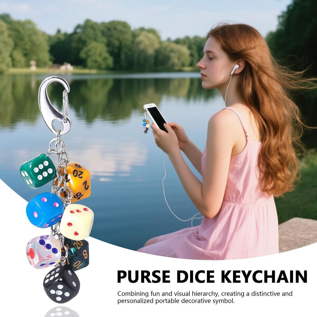 Dice Keychain Decorative Dice Key Ring Bag Jewelry Pendant Fashion Decoration For Women Men Wallets Backpack Travel Daily