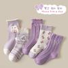Children Socks Kids Girls Paisley Cartoon Bear Pattern Infant Toddler Socks Little Baby Cotton Socks Autumn Winter