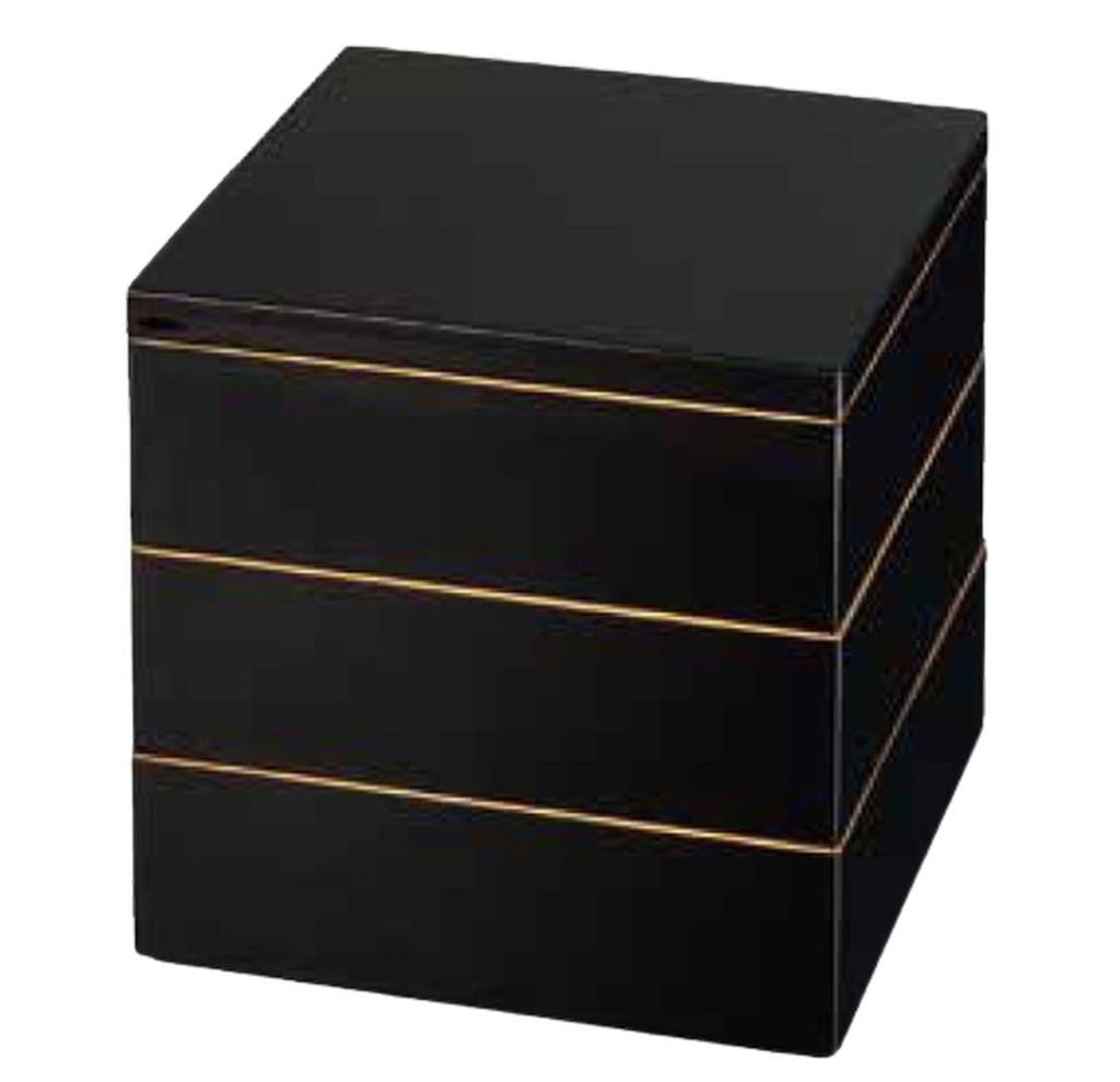 Outdoor Lunch Box Made In 3 Shichifuku X X J-kitchens (Lunch Box) Japan, Tiers, 6-inch, Design, Black, 18.2cm 18.2cm 15.7cm