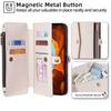 For iPhone Air Case Card Slots Zipper Purse PU Leather Phone Cover with Shoulder Strap