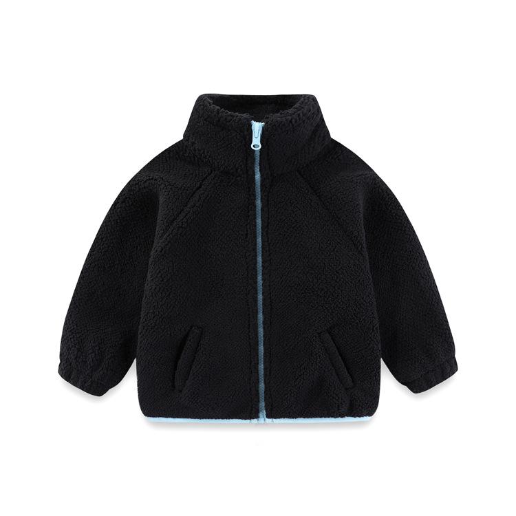 Giacca da Ragazzo Autunno Inverno Calda Pile Cappotti per Bambini Moda Cerniera Capispalla Peluche Bambini