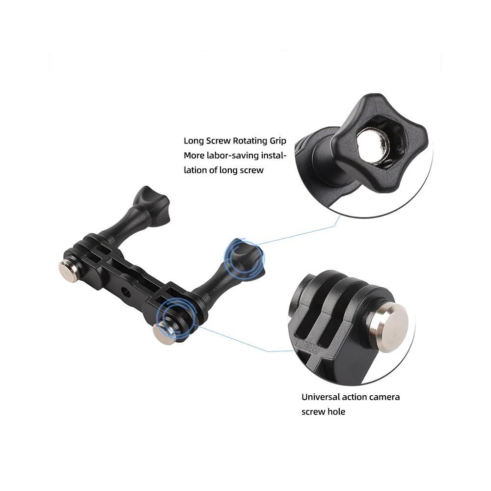 Doppelhalterung Twin Adapter Für GoPro Hero 12 11 10 9 8 7 6 5 4 SJCAM AKASO Insta360 X2 X3 DJI Osmo Action Kamera Zubehör