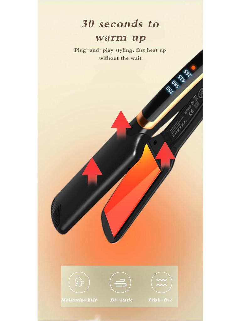 LCD Display Curling and Straightening Iron for Hair Styling