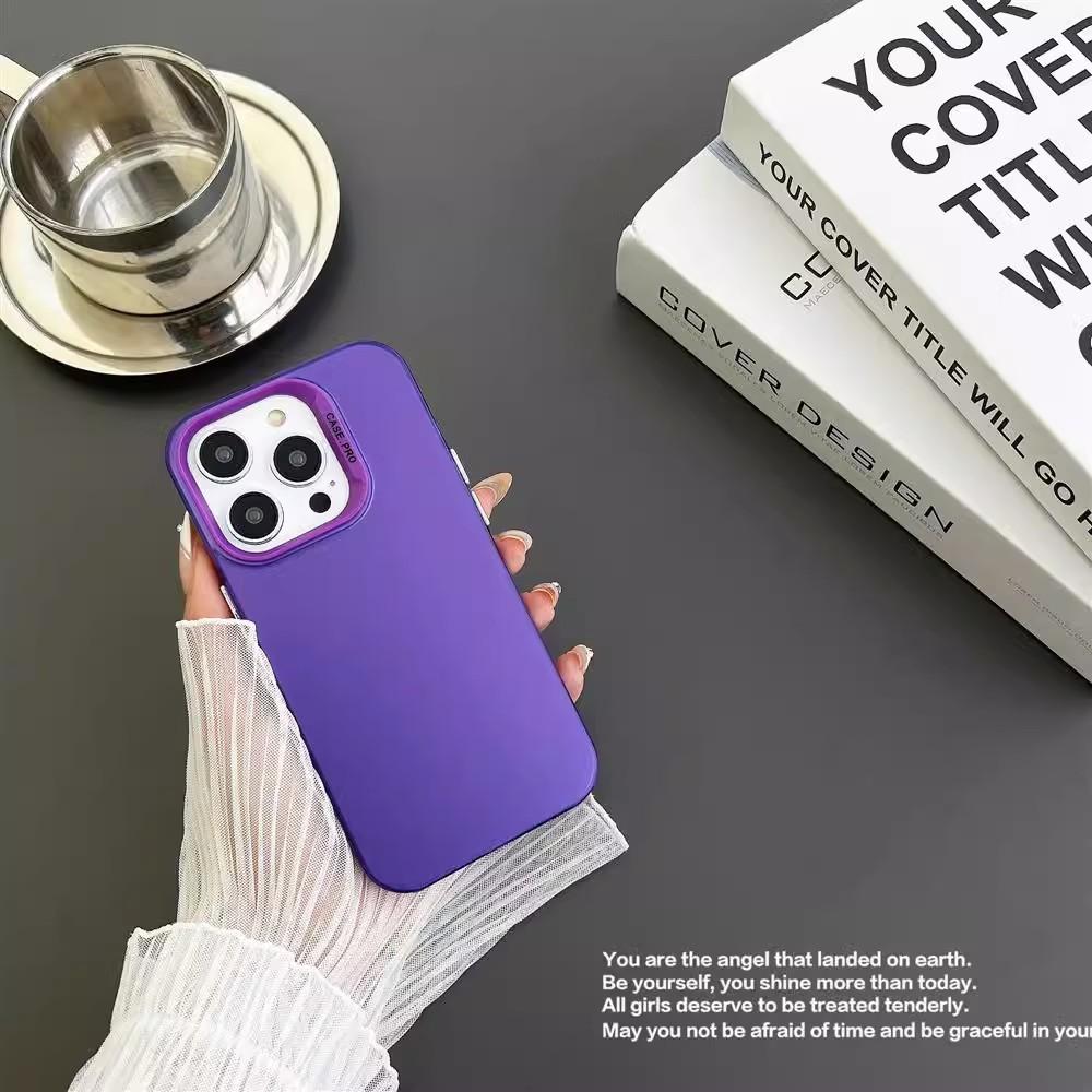 Frosted Imd Colored Silver Case Is Suitable for Apple 15promax Mobile Phone Case iPhone161214/11/X All-inclusive.