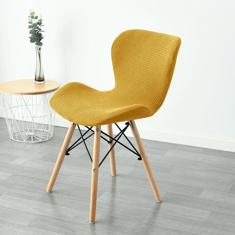 2pcs Curved Butterfly Chair Cover Polar Fleece Stretch Dining Chair Slipcover Girls Room Makeup Chair Covers for Living Room