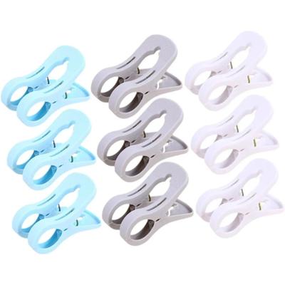 2PCS Beach Towel Clips, Large Size Windproof Plastic Clips, Bathroom Towel Clips, Quilt Clamps Clothes Pegs for Home Pool Chairs