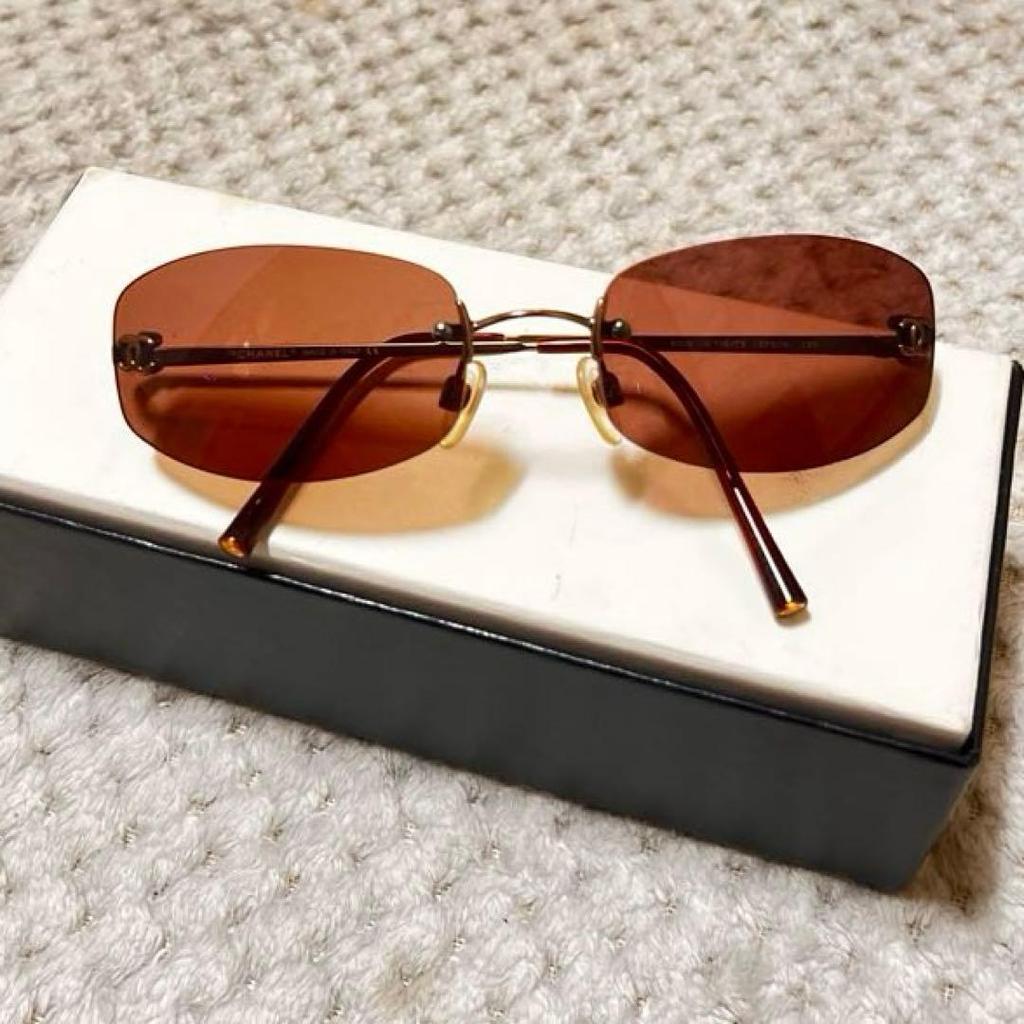 Used CHANEL Sunglasses 4002 Brown Beautiful Item