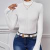 Damen Neuer Schlichter Weißer Slim Strick Winter Innen Der Hochwertige Sinn von Rollkragen Top Dünner Pullover