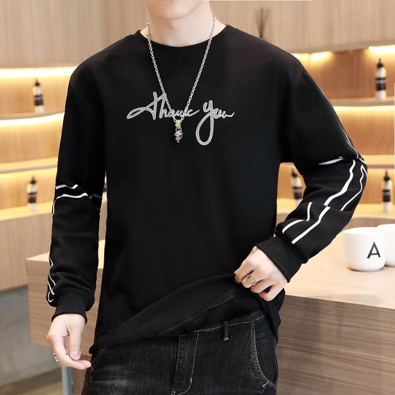 

Мужская модная толстовка с длинным рукавом и круглым вырезом на весну/осень M (90-105 lbs)