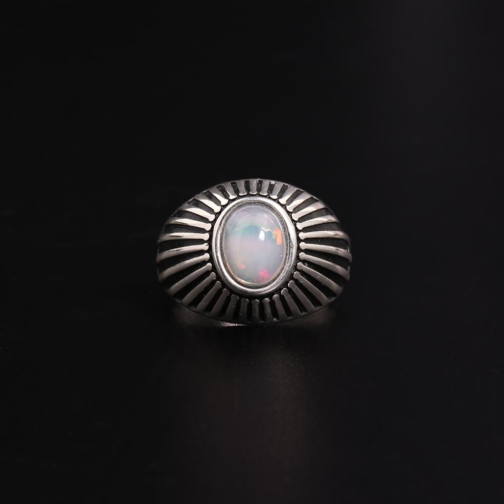 

Классический дизайн женское кольцо из серебра 925 пробы камень октября природа овал 7*9мм опал кабошон изысканные ювелирные изделия для подарков на годовщину US RING SIZE:10# белый