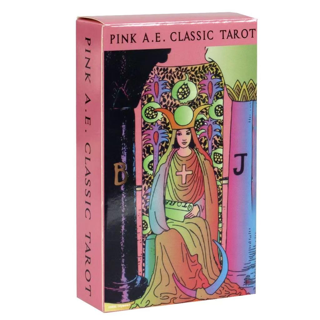 10.3*6cm Pink A.E.Tarot Deck 78 Classic Tarot Cards for Beginners Rider Tarot System Pocket Size