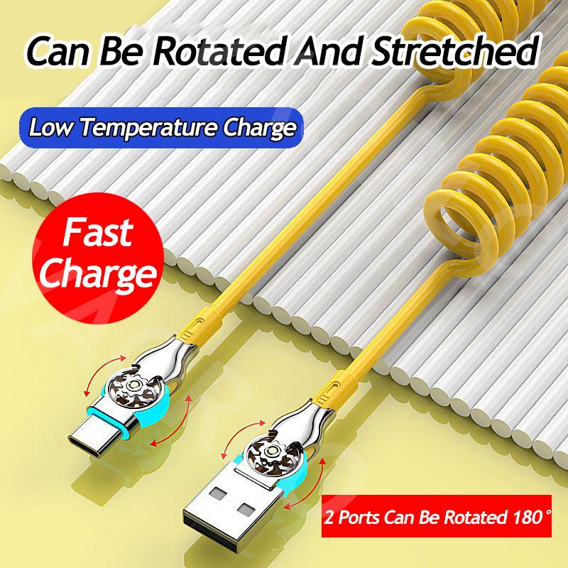 VAORLO Cable de Extensión 120W 6A Cable de Carga Rápida Para Tipo-C Micro 8Pin Cable de Datos Super Carga Soporta Transmisión Línea USB