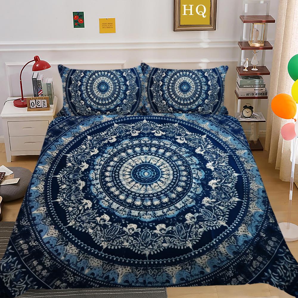 Set de lenjerie de pat pentru acasă cu imprimare 3D Datura Husă de plapumă din poliester Husă de pat pentru femeie Costume King Size Textile de casă moi