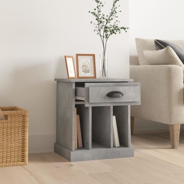 VidaXL Bedside Table Concrete Grey 43x36x50 Cm 816352