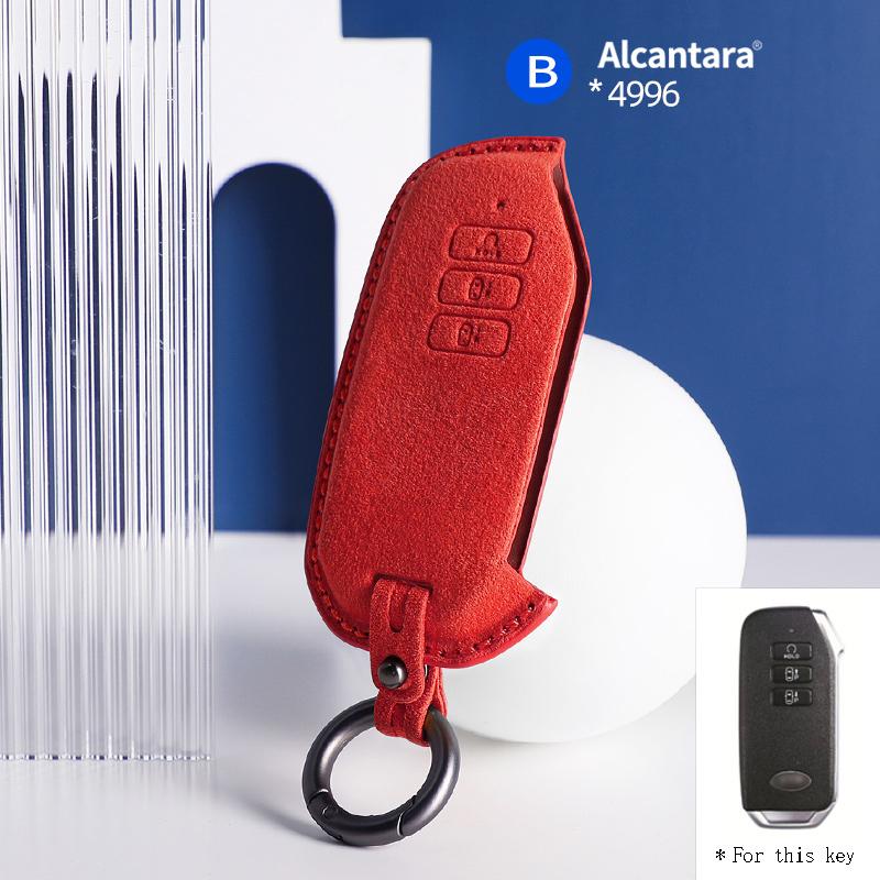 For Kia Niro Hybrid Sportage K5 Sorento MQ4 Ev6 Seltos Alcantara 7 Button Car Key Case Keychain Accessories 2025 2025 2025 2025