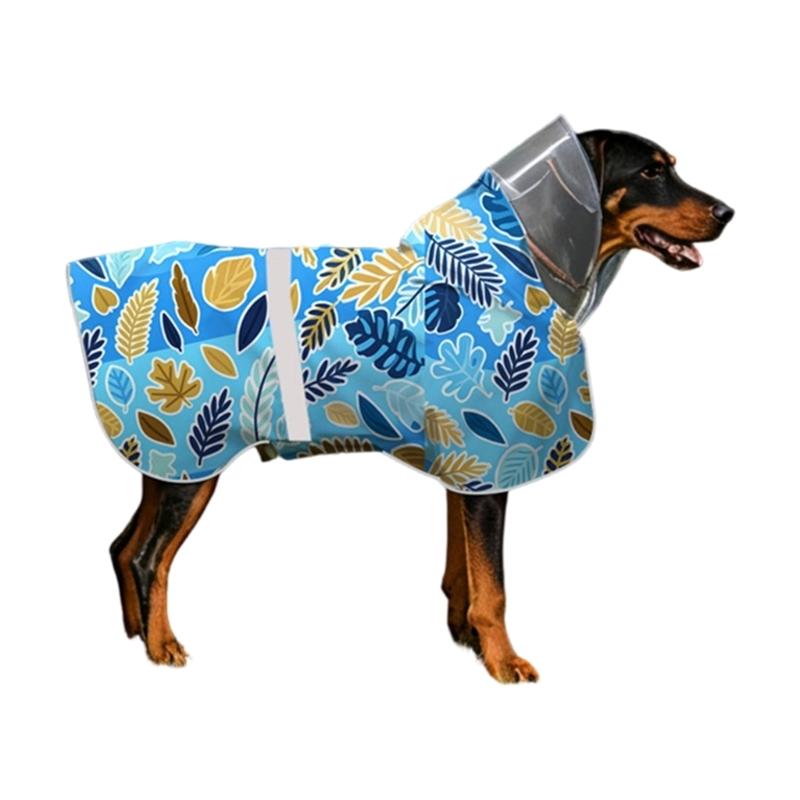 Dog Waterproof Raincoat Ponchos Coat 6 Size to Choose Adjustable Pet Rain Coat Rainwear Walks and Outings