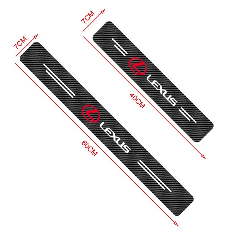 4x Carbon Fiber Car Door Plate Threshold Protector Sticker For Lexus ES300 RX330 RX300 GS300 IS250 IS200 CT200h NX RX