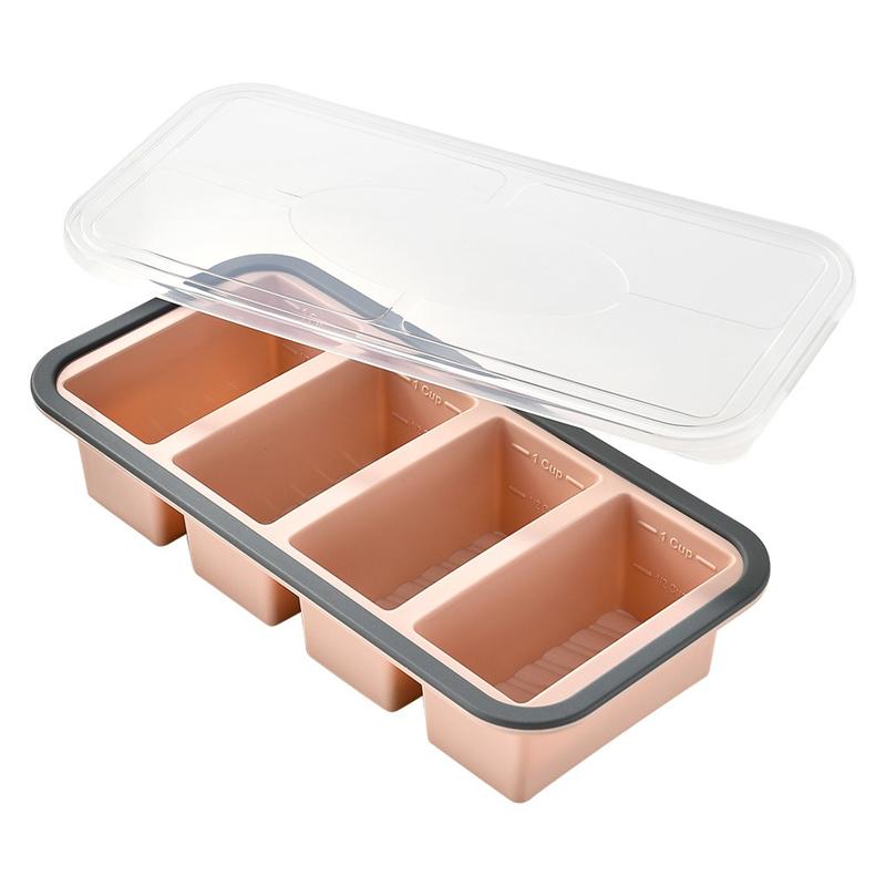 New Freeze Preservation Mold Refrigerator Storage Sealed Lunch Box Silicone Ice Cube Tray Mold with Lid Kitchen Baking Mould