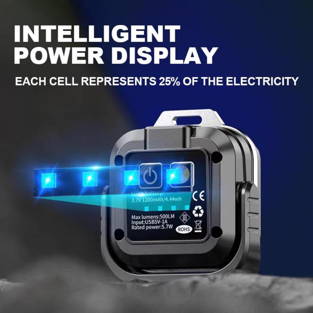 Lampe de travail portable multifonctionnelle 500LM 6 modes d'éclairage Lampe de camping puissante Rechargeable par USB Alarme de survie Lampe de poche LED