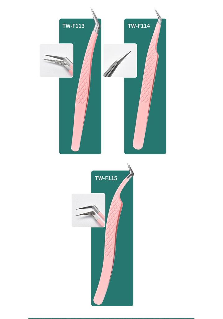Gold Feather Stainless Steel Precision Eyelash Tweezers - High Precision for Grafting and Separating Eyelashes