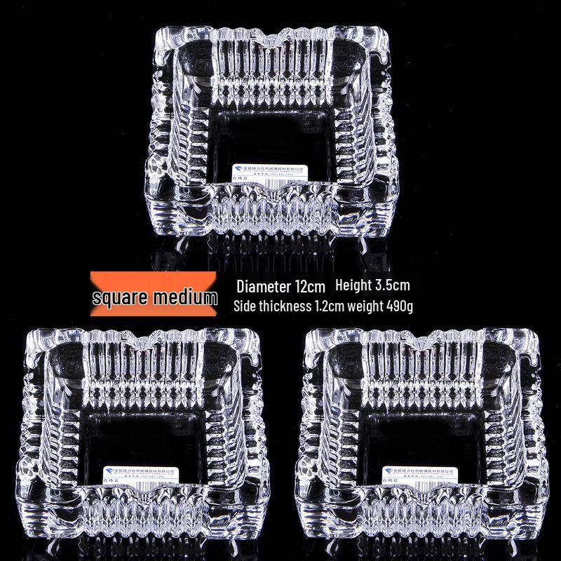Premium Anti-Fly Ash Crystal Glass Ashtray for Stylish Living Rooms