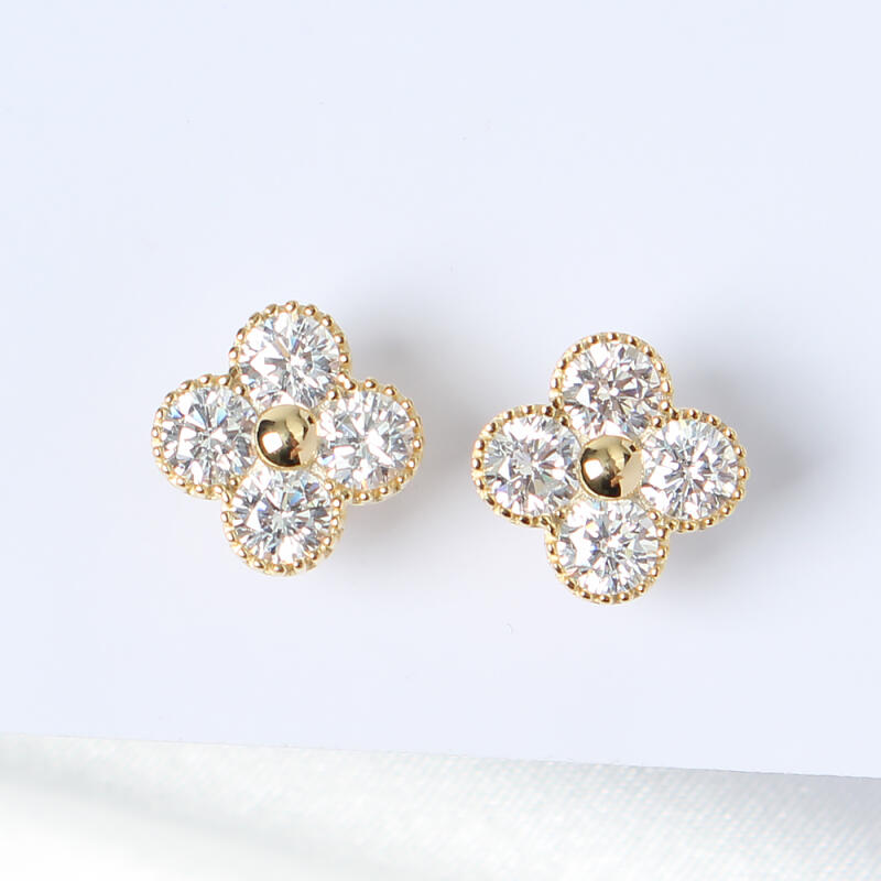 

[Bijouholic] Silver 925 Twin Clover Earrings