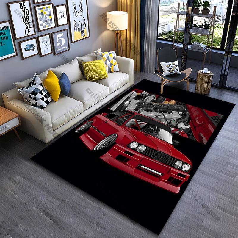 Red modified car engine carpet Yoga living room room decor children s crawling mat doormat area rug games mat 40x60cm