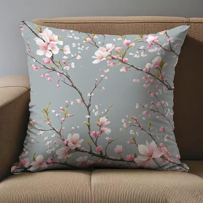 Cute Flower Print Pillowcase: 2D Flat Printing, Non-real Embroidery, Night Sofa  Night Sofa Cushion