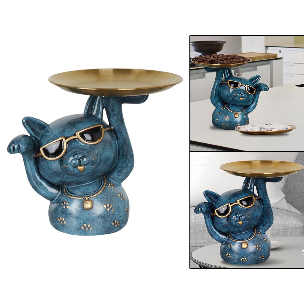 Statue Storage Tray Standing Resin Animal Sculpture Crafts Tabletop Countertop Shelf