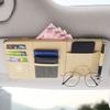 PU Leather Multi-Pocket Car Sun Visor Point Storage Pocket Bag For Mercedes Benz W204 W124 W201 W202 W212 W220 W205 GLA CLA AMG