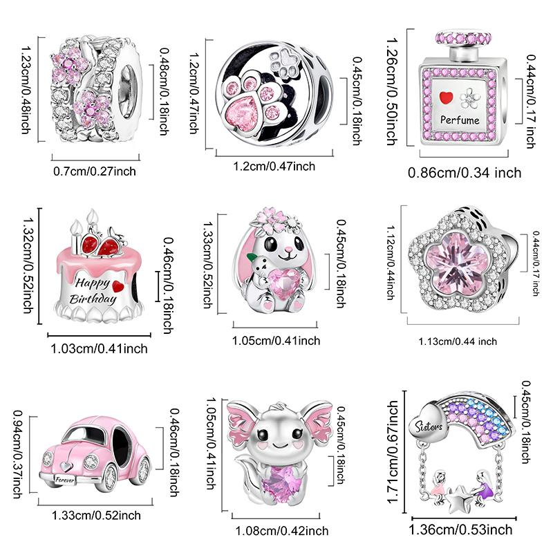 Copper Pink Cake Bag High Heels Pendant Beads Fit Diy Bracelet Necklace Making Gift Of High Quality Fine Jewelry