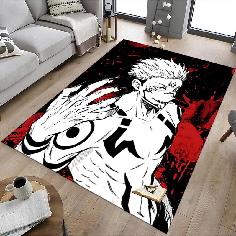 Jujutsu Kaisen Curse Battle Carpet For Playroom Bedroom Living Room Sofa Home Decorkids Game Area Rug Nonslip Floor Mat