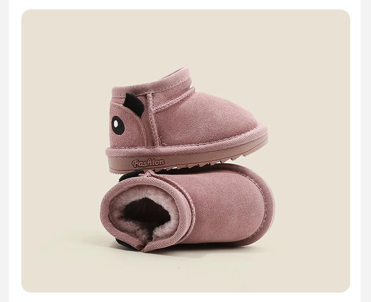 Winter Boys' Matte Leather Boots: Warm Infant & Toddler Walking Shoes