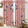 2pcs, 2D FLAT PRINTING Curtains (Without Rod) Whimsical Girl Christmas Holiday Curtains with Digital Printing Durable Polyester