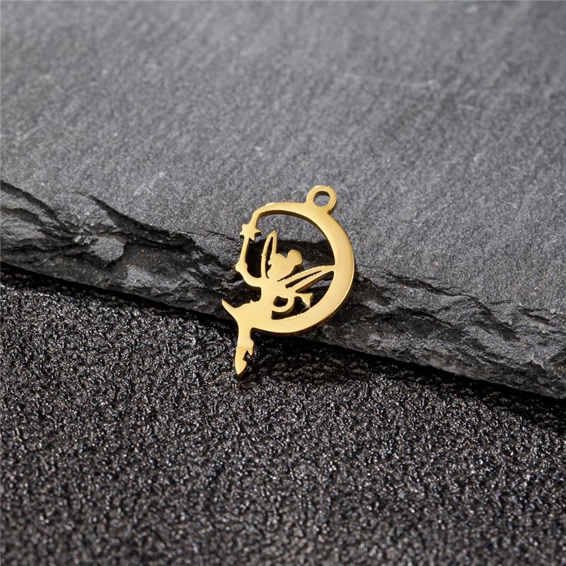 5Pcs/Lot Mini Stainless Steel Charms Fashion Metal Leaf Flower Butterfly Sun Pendants for Makings DIY Jewelry Handmade Craft