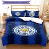 3pcs Leicester City FC Design Cover Set - HD Printed Bedding with 1 Cover and 2 Pillowcases - Perfect for Home and Dorm Decor