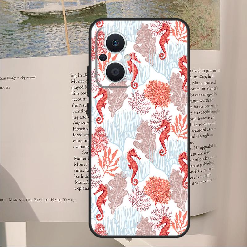 Seahorse Cover For OPPO Reno 7 8 Lite 11F 12F 13F 14F 10 11 12 13 14 Pro OPPO Find X6 X8 X9 Pro Case
