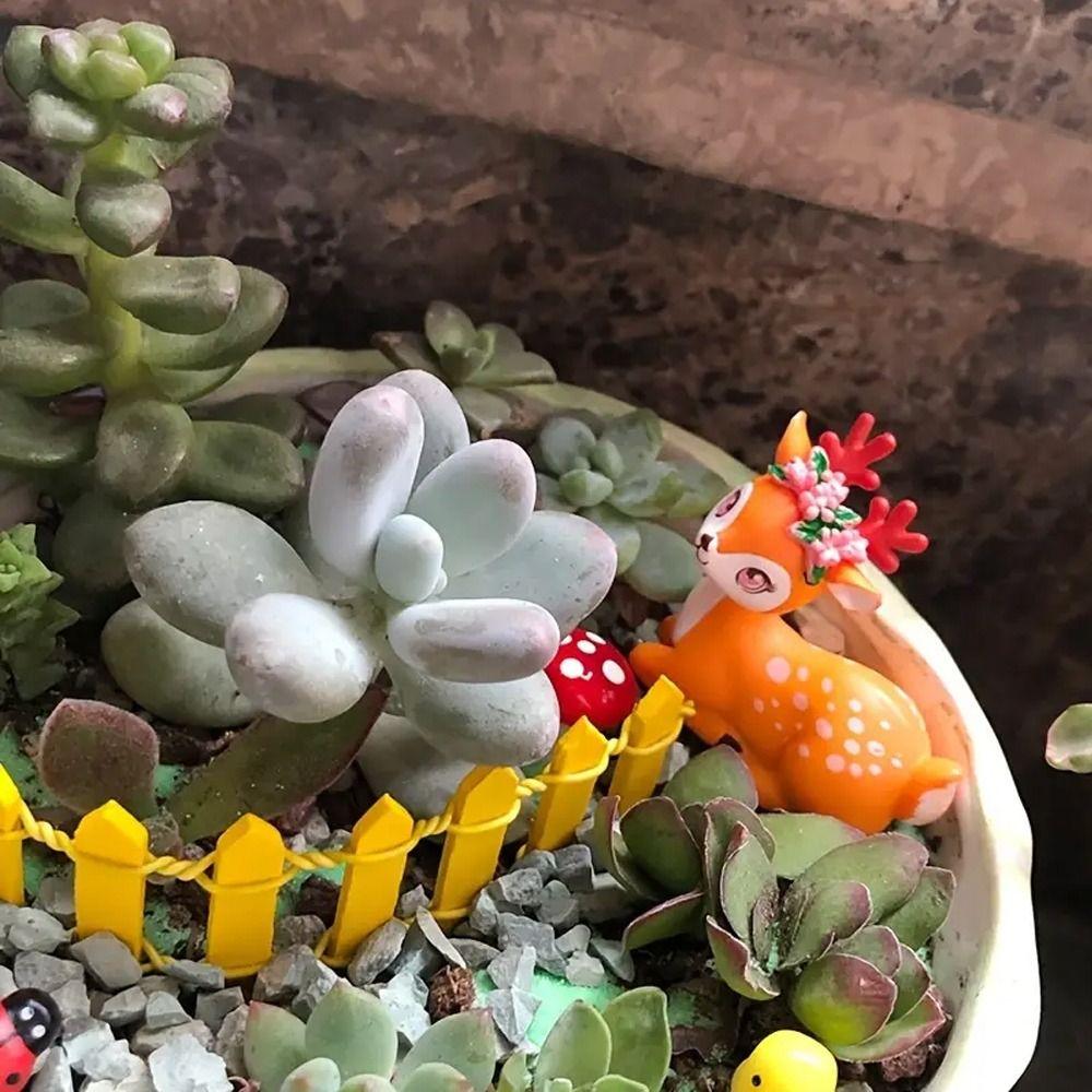 Delicate Cartoon Sika Deer Figurine Waterproof Animal Statue  Home Decoration