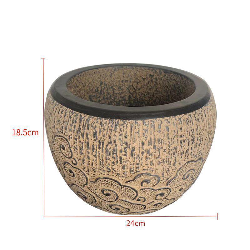 

Zen Antique Cloud Display Column: Auspicious Ruyi Flower Pot Ornament for Foyer Decoration Flower Pot