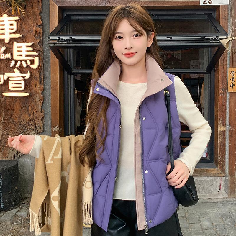 New Women's Cold Thin Jacket Cotton Clothing Fashion Versatile Thickened Warm High-quality Fabric Lightweight Vest Coat