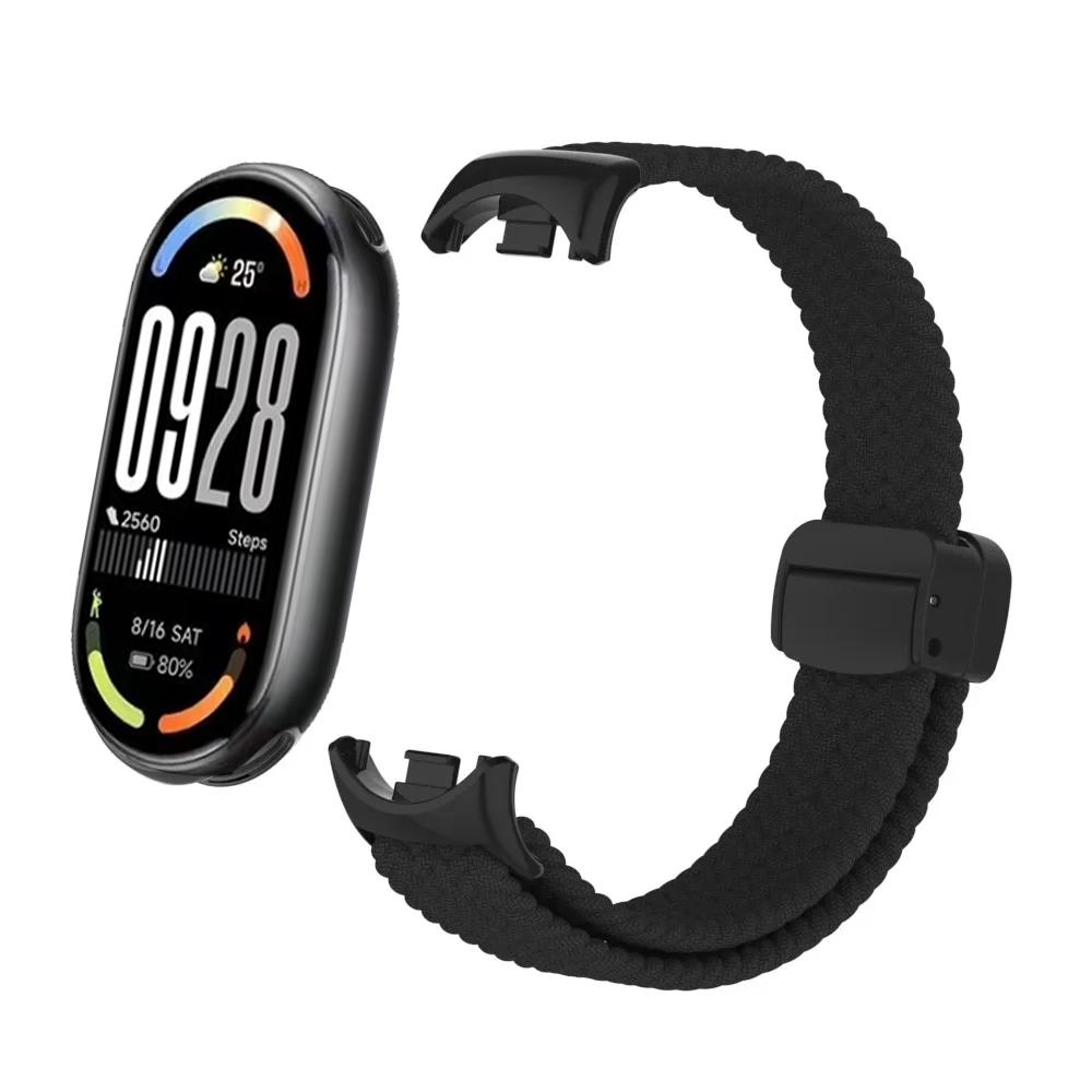 Nylon Loop Band for Xiaomi Mi Band 10 Strap Braided Bracelet Breathable Wristband for XiaoMi Band 8 9 10 NFC Magnetic clasp Belt