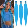 Sky Blue Blonde Braiding Hair Pre Stretched 26 Inch 3 Packs Pre Stretched Braiding Hair Yaki Texture Synthetic Hair Extensions