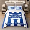 Set Biancheria da Letto Personalizzato Modello Queens Park Rangers FC, Stampa Nome Testo 1 Copripiumino più 2 Federe Tessili per la Casa