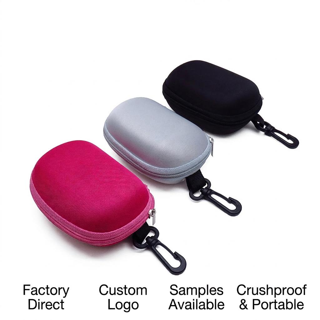 Portable Glasses Bag Foldable Sunglasses Storage Case Custom Logo Eyeglass Case Crushproof Eva Eyewear Case For Belt Clip Usage